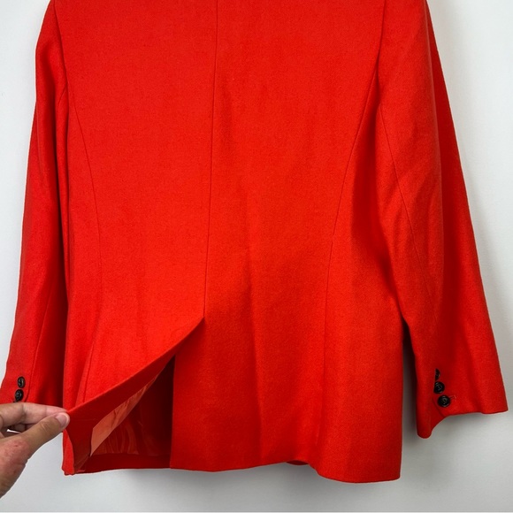 New Sussan Womens Jacket Orange Wool Blend Button Office Business Work Size M 12 - Picture 6 of 10